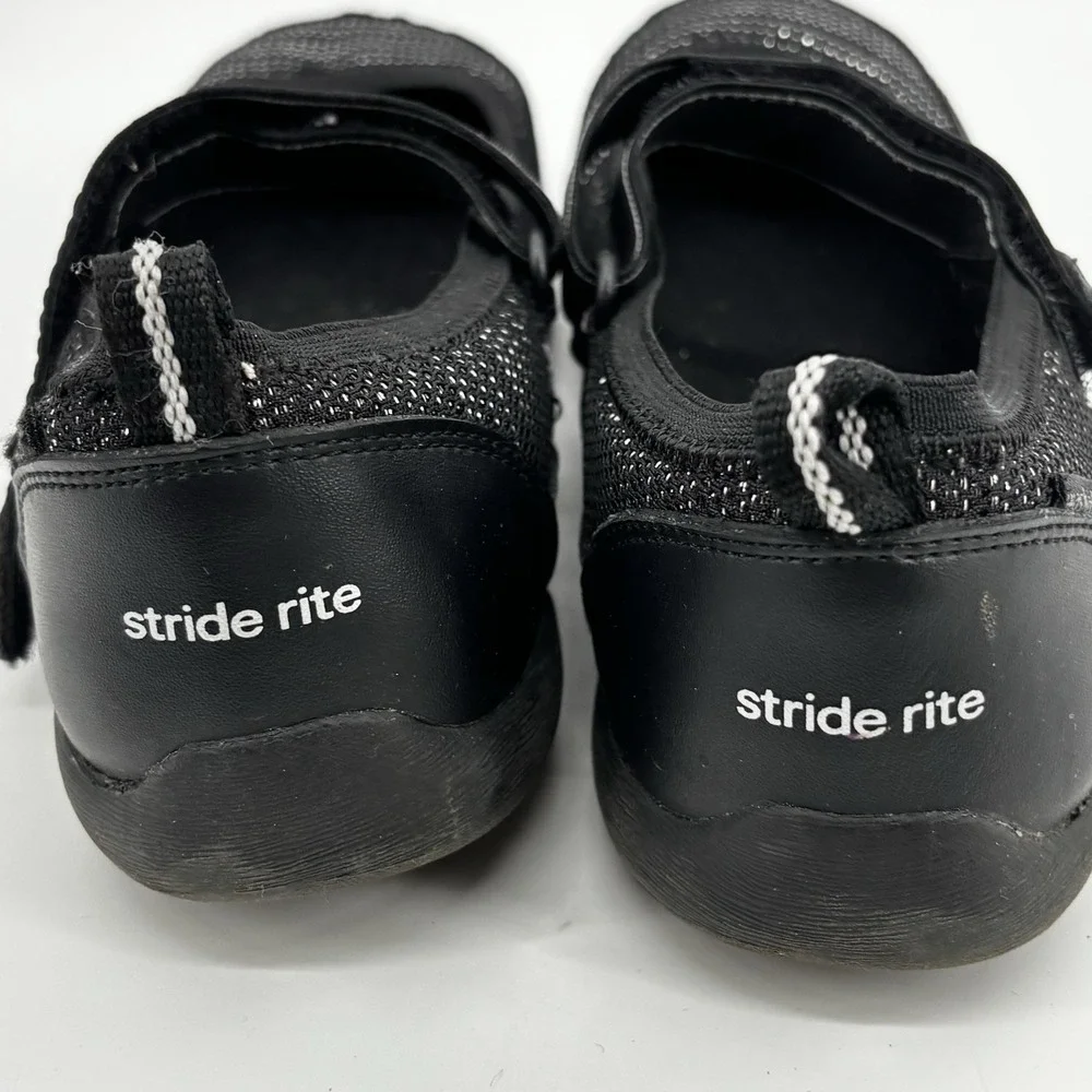 Stride Rite Made 2 Play Tilly Black & Silver Casual Mary Jane‎ Shoes Size 6 Kids